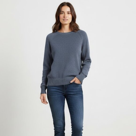 Michael Stars Crew Neck Raglan Sweater Navy Knit Size Medium NWT - Picture 1 of 8